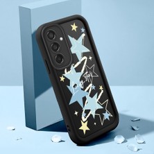 Ucuc Samsung Galaxy M15 5g Uyumlu Silikon Malzeme Darbeye Dayanıklı Siyah Renkli Yıldız Deseni Kılıf