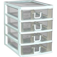 UltraMint 4 Gözlü Plastik Çekmeceli Takı ve Evrak Organizer, Şık ve Pratik Kullanım