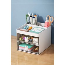 UltraMint Pratik 2 Çekmeceli Makyaj Organizeri, Fırça ve Kozmetik Düzenleyici