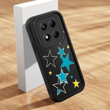 Ucuc Xiaomi Redmi Note 14 Pro 4g Uyumlu Silikon Malzeme Darbeye Dayanıklı Siyah Renkli Yıldız Deseni Kılıf