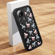 Ucuc Xiaomi 13 Lite Uyumlu Silikon Malzeme Darbeye Dayanıklı Siyah Renkli Kötüğ Deseni Kılıf