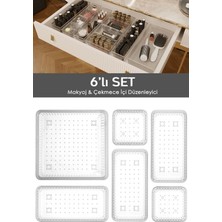 UltraMint 6'lı Çok Amaçlı Çekmece Organizer, Makyaj ve Takı Düzenleyici