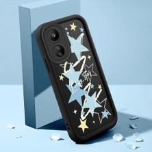 Ucuc Xiaomi Poco C65 Uyumlu Silikon Malzeme Darbeye Dayanıklı Siyah Renkli Yıldız Deseni Kılıf