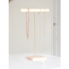 UltraMint 40 cm Ahşap Takı Organizeri, Dekoratif Kolye ve Aksesuar Standı