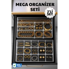 UltraMint Çok Gözlü Şeffaf Mega Organizer Seti, Takı ve Hobi Düzenleyici