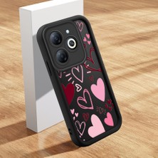 Ucuc Infinix Smart 8/smart 8 Pro Uyumlu Silikon Malzeme Darbeye Dayanıklı Siyah Renkli Kalp Deseni Kılıf
