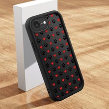 Ucuc iPhone 16E Uyumlu Silikon Malzeme Darbeye Dayanıklı Siyah Renkli Sevimli Desen Kılıf