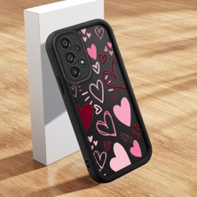 Ucuc Samsung Galaxy A73 Uyumlu Silikon Malzeme Darbeye Dayanıklı Siyah Renkli Kalp Deseni Kılıf