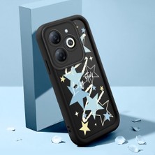 Ucuc Tecno Spark 20/20C/GO 2024 Uyumlu Silikon Malzeme Darbeye Dayanıklı Siyah Renkli Yıldız Deseni Kılıf