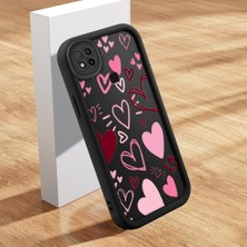 Ucuc Xiaomi Redmi 9C/10A Uyumlu Silikon Malzeme Darbeye Dayanıklı Siyah Renkli Kalp Deseni Kılıf