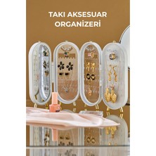 UltraMint Şık Takı ve Aksesuar Standı, Katlanabilir Seyahat Organizeri, Beyaz