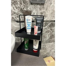 UltraMint Siyah 2 Katlı Metal Mutfak ve Banyo Tezgahüstü Düzenleyici