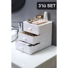 UltraMint 3 Katlı Çok Amaçlı Beyaz Makyaj Organizeri, Pratik ve Şık Tasarım