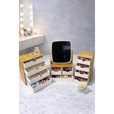 UltraMint Pratik 3’lü Çok Amaçlı Makyaj ve Takı Düzenleyici Seti, Aynalı ve Çekmeceli