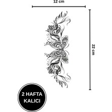 Zurafa Shop 2 Hafta Kalıcı Büyük Boy Kelebek ve Süsleme Figürlü Geçici Dövme (12x22 cm)