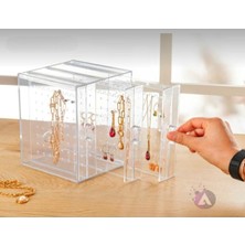 UltraMint Şeffaf Akrilik Çekmeceli Takı Düzenleyici Stand, Kolye, Küpe, Bileklik Organizer