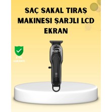 Epilons Profesyonel Tıraş Makinesi LCD Ekranlı Turbo Mod ve Güçlü Motor