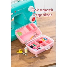 UltraMint 12 Bölmeli Çok Amaçlı Organizer, Takı ve Makyaj Kutusu, Pembe