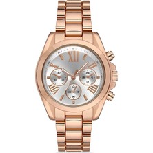 Epilons Zarif ve Şık Özel Tasarım Roma Rakam Detaylı Metal Bayan Kol Saati (Rose)