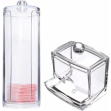 UltraMint Akrilik Pamukluk ve Kulak Çubuğu Seti - Çok Amaçlı Makyaj Organizeri