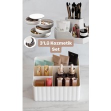UltraMint 3 Parça Çok Amaçlı Kozmetik ve Takı Düzenleyici Set