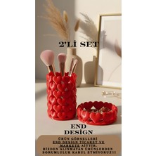 UltraMint Kalpli Organizer, Makyaj Fırçalık ve Kalemlik, Dekoratif Masa Düzenleyici