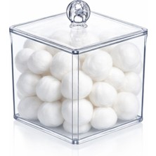 UltraMint Şeffaf Kapaklı Kare Pamukluk, Şık ve Kullanışlı Tasarım