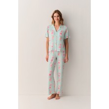 Suwen Elegant Gömlek Yaka Pijama Takımı