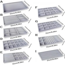 UltraMint Gri Renkli 6 Bölmeli Takı ve Mücevher Organizer Kutusu, Şık ve Kullanışlı