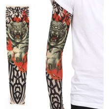 Pileli Store Giyilebilir Kol Dövmesi Çorap Dövme 3D Baskılı Kol Bacak Dövme 2 Adet Model 3 (4887)