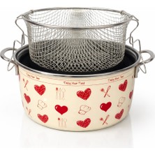 PR Home  Enjoy Kırmızı Emaye Kızartma Tenceresi 22 cm