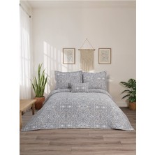Calantha Home Collection Chester  4 Parça Çift Kişilik Yatak Örtüsü Seti Gri   240 x 260 cm