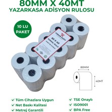 RULORULO 80X40 Termal Rulo Yazar Kasa Adisyon Rulosu 10 Paket 100 Adet BPA Free TSE Belgeli