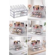 UltraMint Şeffaf 18 Bölmeli Makyaj Düzenleyici, Oje ve Ruj Organizeri