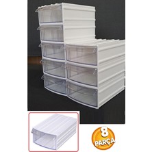 UltraMint Şeffaf Çekmeceli Organizer Kutu, 8 Bölmeli Saklama ve Düzenleme