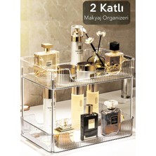 UltraMint Çift Katlı Kristal Makyaj ve Takı Organizeri Çok Amaçlı Dekoratif Raf