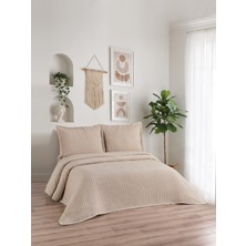 Calantha Home Collection Lena 3 Parça Çift Kişilik Pike Takımı Kahverengi 230 x 240 cm