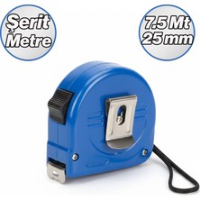 Badem10 Şerit Metre Stoplu 7,5 M x 25 mm Profesyonel Ölçüm Aleti Dayanıklı Gövdeli Kilitli Mekanizma