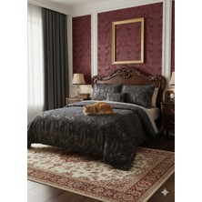 Calantha Home Collection Nevada  4 Parça Çift Kişilik Yatak Örtüsü Seti Siyah    240 x 260 cm