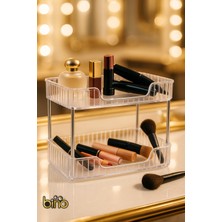 UltraMint Iki Katlı Makyaj ve Takı Organizatörü, Şık Saklama Kutusu, Banyo Düzenleyici