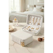 UltraMint Büyük Boy Kadife Takı Çantası, Fermuarlı, Iç Bölmeli, Seyahat Uyumlu