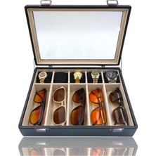 UltraMint Şık Siyah Yastıklı Saat ve Gözlük Çantası, Pratik ve Koruyucu Tasarım