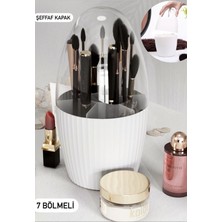 UltraMint 7 Bölmeli Şeffaf Makyaj Fırça ve Kozmetik Organizeri