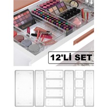 UltraMint 12'li Dolap Içi Takı ve Makyaj Organizer Seti, Kalemlik ve Takı Kutusu