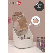 UltraMint Büyük Kapasiteli Aynalı Makyaj ve Kozmetik Organizeri Çanta ile Düzenleyici