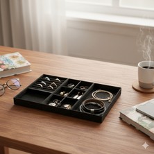 UltraMint Lüks Süet Dokulu Çok Bölmeli Takı Organizeri, Şıklık ve Düzen Artırıcı