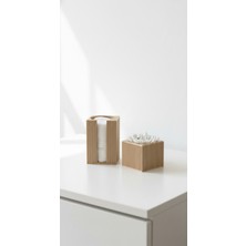 UltraMint Pratik Banyo Organizer Seti – Pamuk ve Kulak Çubuğu Saklama Kutusu