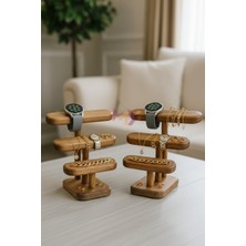 UltraMint 2’li Doğal Ahşap Takı ve Saat Organizer Seti, El Yapımı Düzenleyici