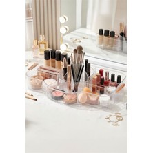 UltraMint Şeffaf 13 Bölmeli Dönen Akrilik Makyaj ve Takı Organizeri Kozmetik Kutusu