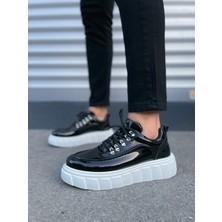 Zapatos JY010 Cloud Bağcıklı Rugan Erkek Günlük Sneaker Ayakkabı Rbt - Siyah